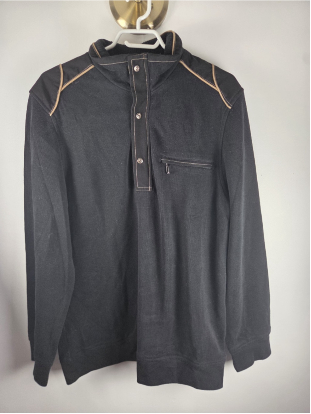 Scala Milano Fashion Vintage Quarter Zip Size Large Black Pre-Owned